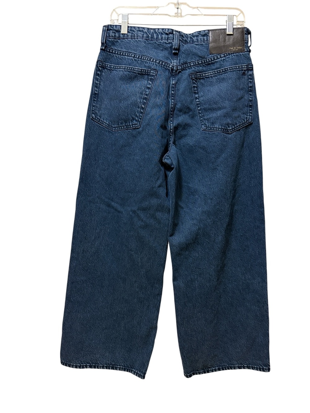 rag & bone Maya High-Rise Ankle Wide-Leg Jeans in Dark Blue, 29